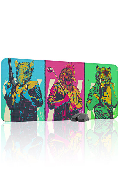 mousepad bastir لوحة ماوس الألعاب المطاطية المخيطة من Hotline Miami مانع للان...