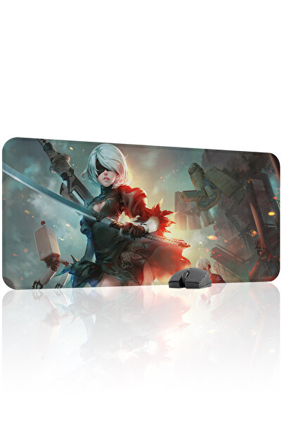 mousepad bastir NieR: Automata مانع للانزلاق Dikişli Rubber Player Mousepad V...