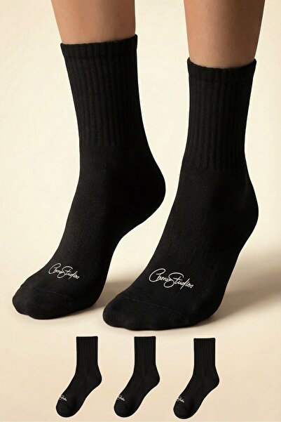 The Champ Clothing Unisex Plain Black Ribbed Long Socks Chmp Studios Printed ...