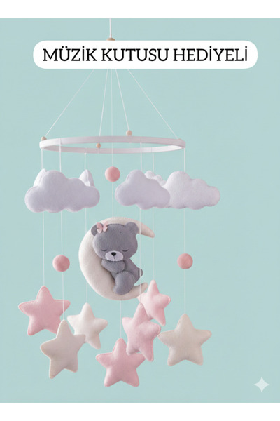 TREND METFİQ DECORATİON El Yapımı Bebek Dönencesi Ahşap Kasnaklı Beşik, Park ...