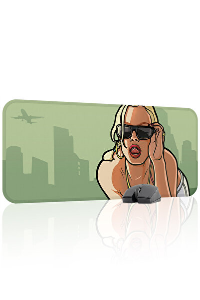 mousepad bastir لوحة ماوس للألعاب من المطاط المخيط GTA San Andreas مانع للانز...