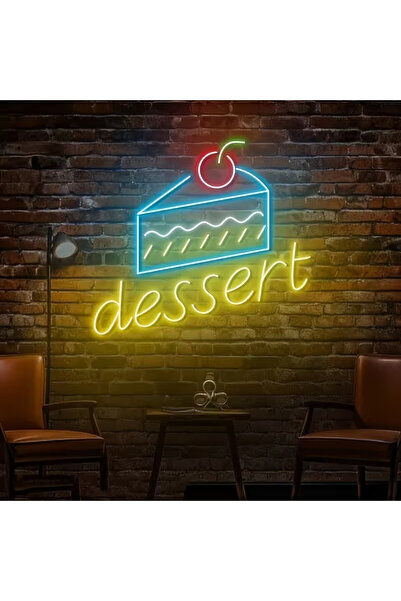 Slasa Dessert Neon Sign 45x45 cm Multicolor LED Wall Decor with 6 mm Acrylic ...