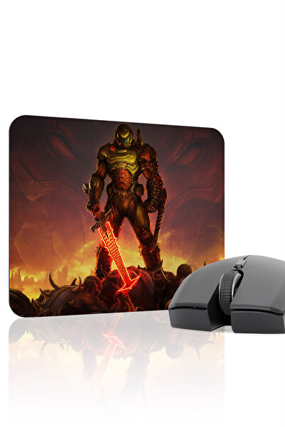 mousepad bastir لوحة ماوس الألعاب المطاطية المخيطة DOOM مانع للانزلاق V1 - 22...