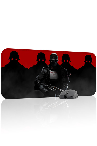 mousepad bastir لوحة ماوس الألعاب المطاطية المخيطة من وولفنشتاين مانع للانزلا...