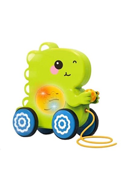 Youleen سيارة ديناصور كرتونية تعمل بحبل سحب، مناسبة للأطفال من عمر 19 شهرًا ف...