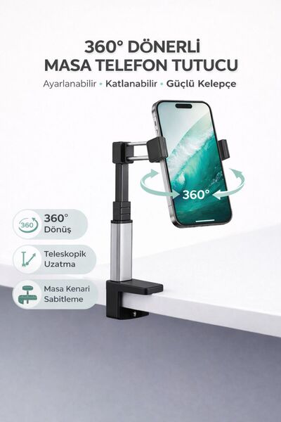 MO DOU حامل هاتف تلسكوبي قابل للطي مع حامل ثلاثي القوائم للسيلفي 360 °   قابل...