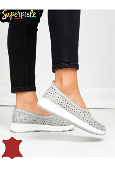 ANGEL BLUE Comfortable women's Ballet Flats made of natural Leather , perfora...