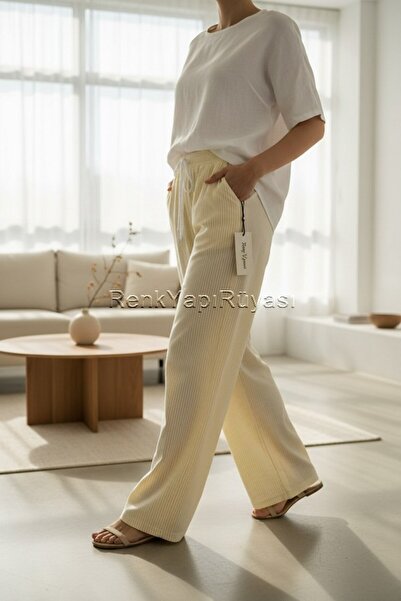 RENK YAPI RÜYASI Women's Cotton Piece Pajama Set with Single Bottom Pajama Pants