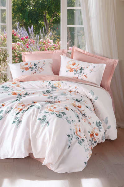 Cotton Box Satin Bračni Set posteljine Verna prah