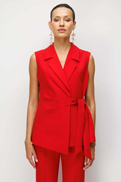 Ekol Cu centură în talie decolteu petrecut în V vestă