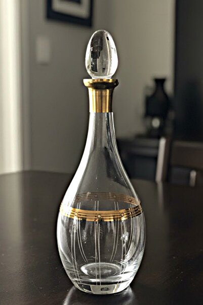 DECOSTYLE Desenli GOLD Ağız kısmı Mat altın Yaldız El Yapımı Karaf – | Premiu...