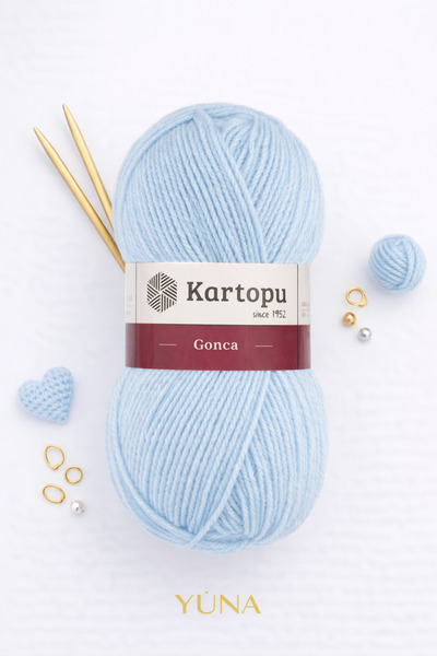 Kartopu Gonca Vest Sweater Blanket Knitting Yarn K540 Blue