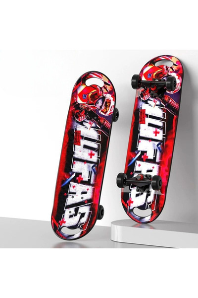 OEM Skateboard Cu Roti Luminoase LED, 72x20 cm, Deck Rezistent, Antiderapant,...