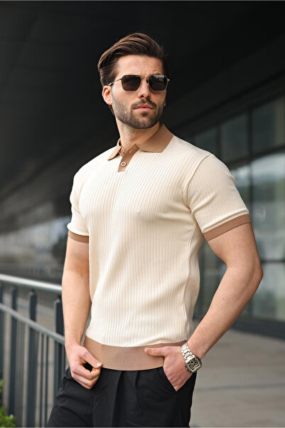 Madmext Polo majica sa kamenastom bojom, muška majica E7471