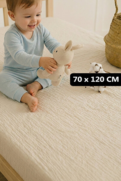Soho Organics موسلين ملاءة مطاطية - 70x120 سم |   ارتفاع السرير 10-15 سم |   ...