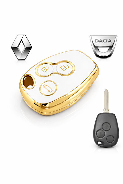 YıldızTuning Husă pentru chei din aur alb pentru Renault Megane Captur Fluenc...