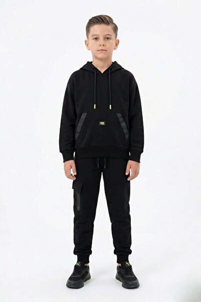 NEWKİDS Сезонна 100% памучна спортна екипировка за момчета с качулка и кенгур...