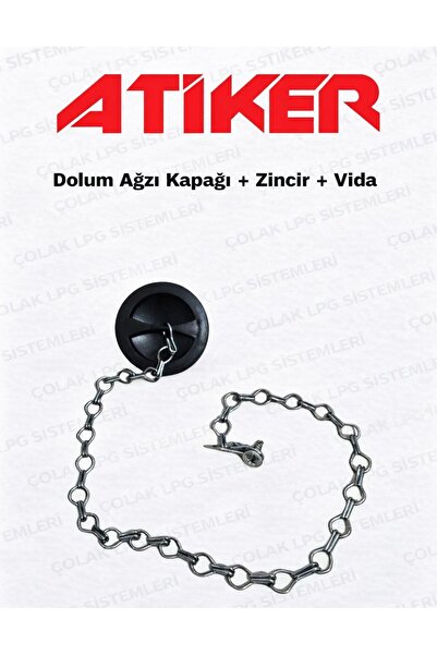 ATİKER LPG Dolum Ağzı Kapağı Zincirli Vidalı Set – Orijinal Uyumlu Dolum Kapağı