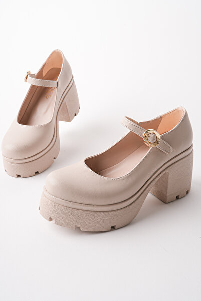 Madam Tarz Mhd-922 Thick Heel Belted Loafer