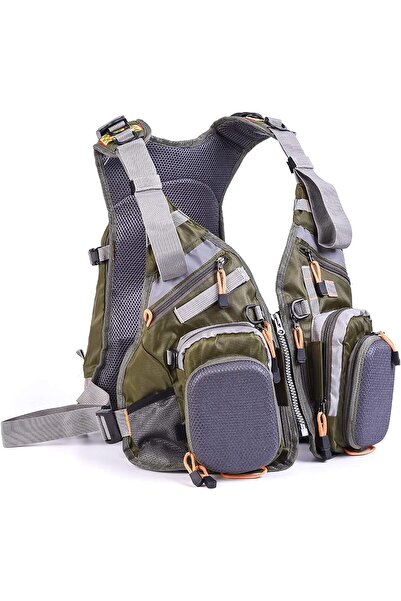 hibobi Multiple Pockets Fly Fishing Vests With Backpack Unisex Outdoor Mesh V...