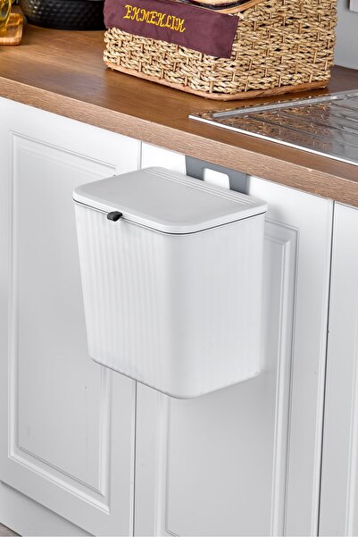 origa Effortless Cleaning, Space-Saving White Hanging Kitchen Trash Can