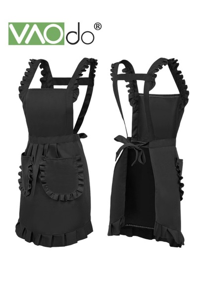 VAODO Fashion Kitchen Apron Cotton Apron with Aprons for Women with Pockets C...