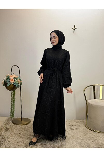 JOOQSTORE Simli Siyah Elbise