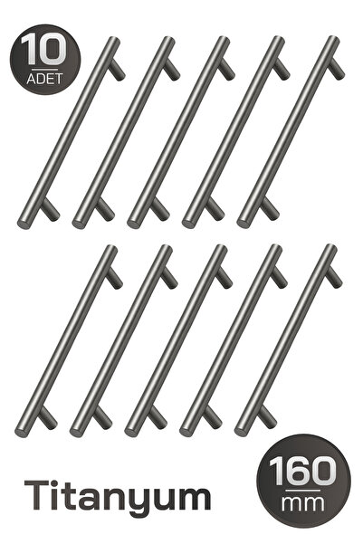 Badem10 (10 komada) Metalni namještaj u titanijumskoj boji, 160 mm, 16 cm, ru...