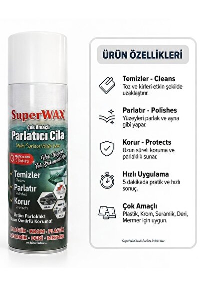 NZB Çok Amaçlı Parlatıcı Cila Sprey 500 ml Tüm Yüzeyler İçin Koruyucu Parlakl...