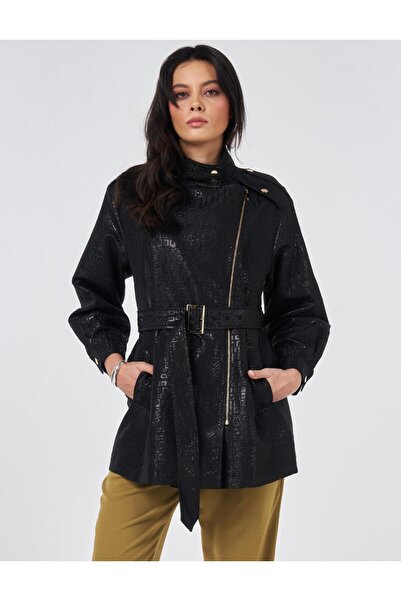 Kayra Buckle Detail Jacquard Jacket