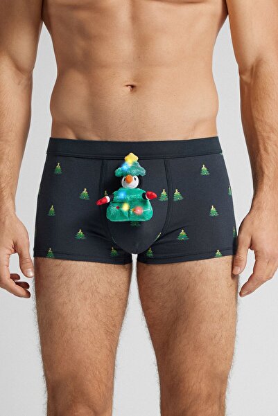 INTIMISSIMI Plush Penguin Christmas Tree Superior Boxer with Cotton Pieces