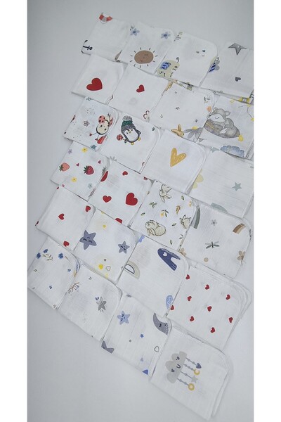 minnakya Mouth Wipes Baby Wipes 100% Cotton 10-Pack Muslin Cloth