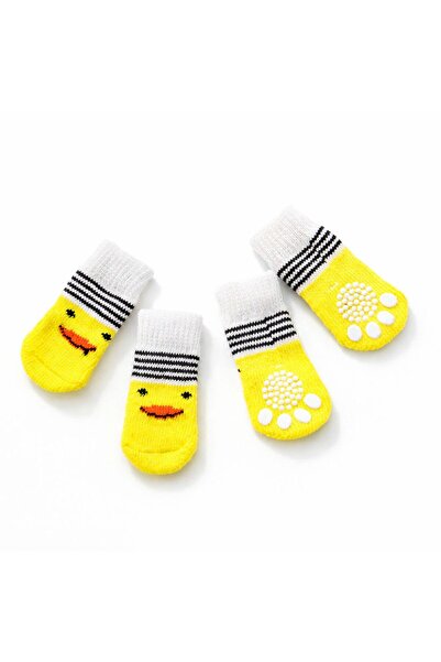 BLANIK Set 4 sosete antiderapante pentru caini, cu talpa din silicon, protect...