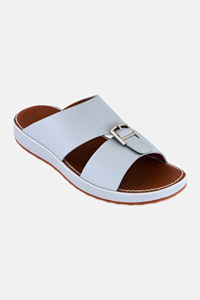 London Fog Men Slip On Arabic Sandals, Light Grey