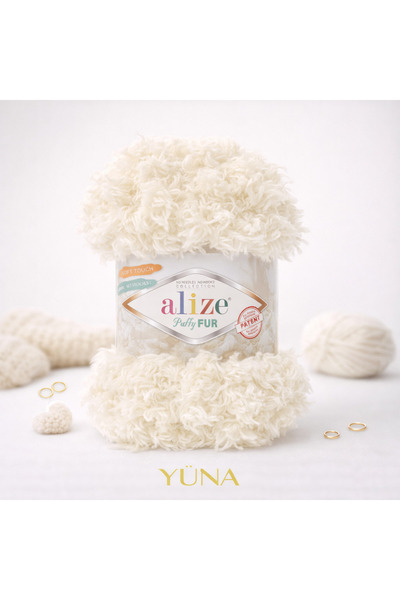 Alize Puffy Fur 6113 Easy Knitting Yarn 6 Mt