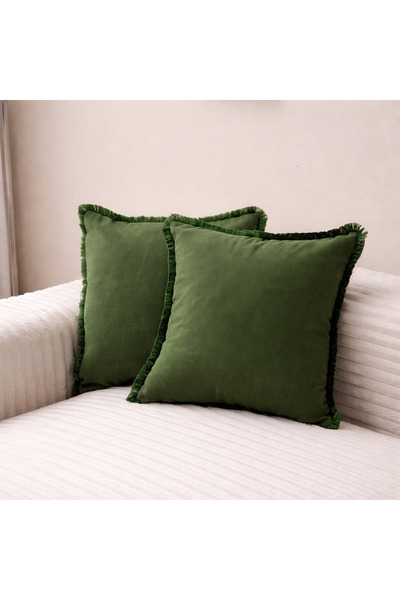 SWITA Fringed Cadillac Fabric Premium 43X43 Kirlent Cover