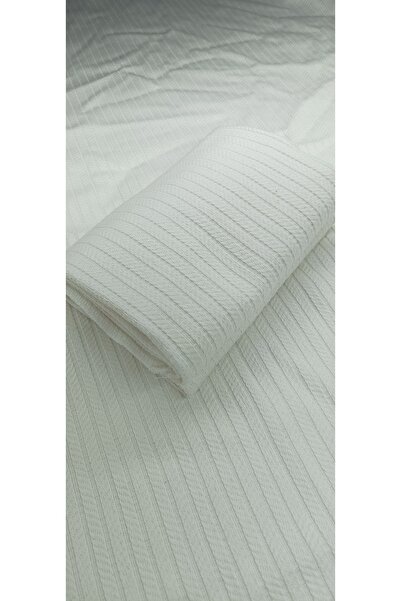 minnakya Knitted Pattern Organic Cotton Baby Pique Blanket Ecru 100X120 cm