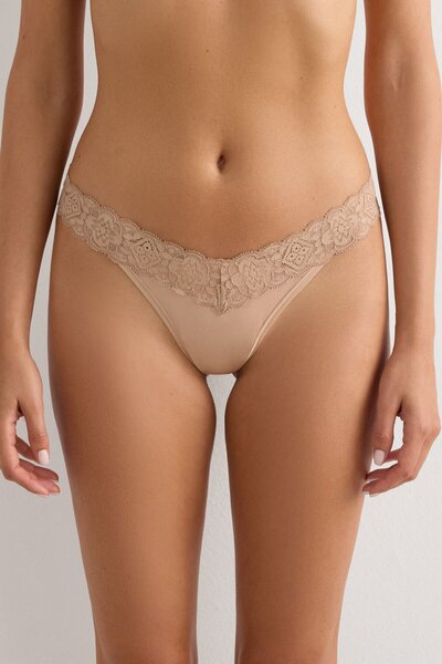 INTIMISSIMI 80'ers Style دانتيل وسروال برازيلي من الألياف الدقيقة
