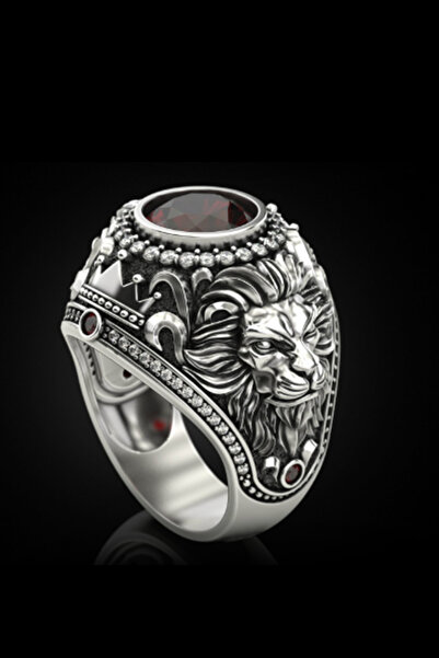 Duende Silver Aslan Yüzük,925 ayar Gümüş Aslanlı yüzük,Aslan detaylı Yüzük