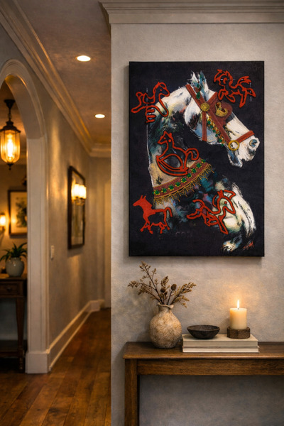 EvimeTablo Modern At Figürlü Kanvas Tablo