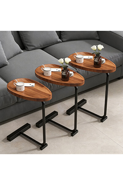 Sumkyle طاولة قهوة ثلاثية القطع، طاولة جانبية للأريكة، طاولة جانبية مربعة الش...