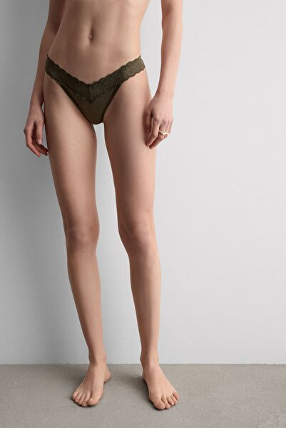 INTIMISSIMI 80'ers Style دانتيل وسروال برازيلي من الألياف الدقيقة