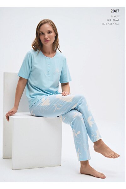 Pijadore Cotton Lu Stretchy Fabric Short Sleeve Women's Pajama Set