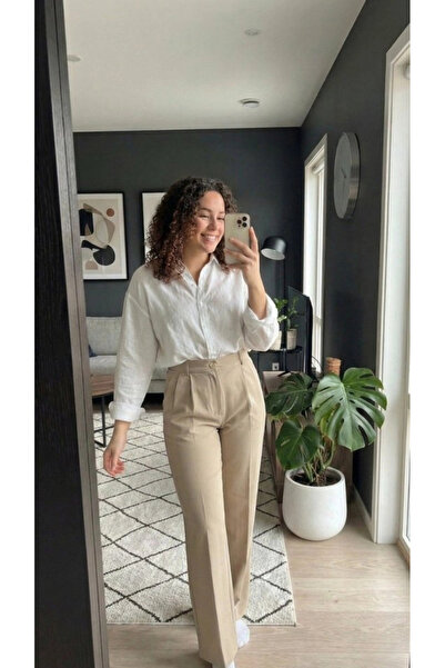 Generic Brand Women's High Waist Pleated Palazzo Pants