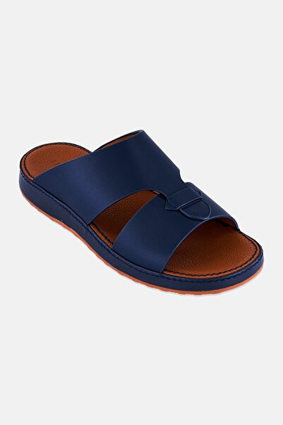 London Fog Men Slip On Arabic Sandals, Navy Blue