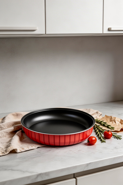 Mirolex Premium 34 cm Round Non-Stick Oven Baking & Pizza Tray | Red & Black ...