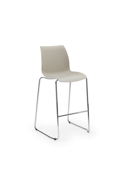 Tilia Laser-M Polipropilen Bar Sandalyesi 75 cm Bej - Metal Ayak, Mutfak, Kaf...