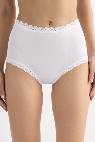 INTIMISSIMI Cotton and Lace High Waist Panties
