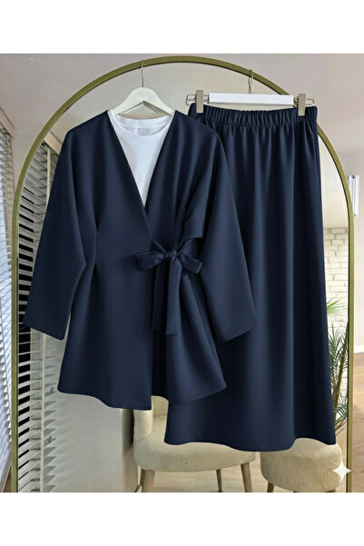 SSDESİNG Pens Detailed Skirted Hijab Two-Piece Set