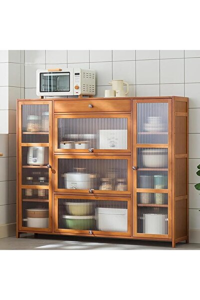 KEKE Modern Wooden Storage Kitchen Cabinet with Shelves for Living Room & Kit...